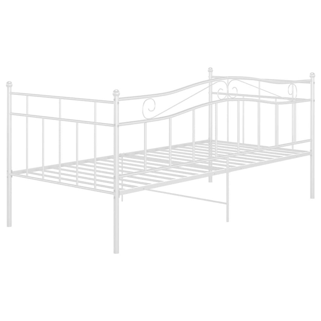 Sofa Bed Frame without Mattress White Metal 90x200 cm