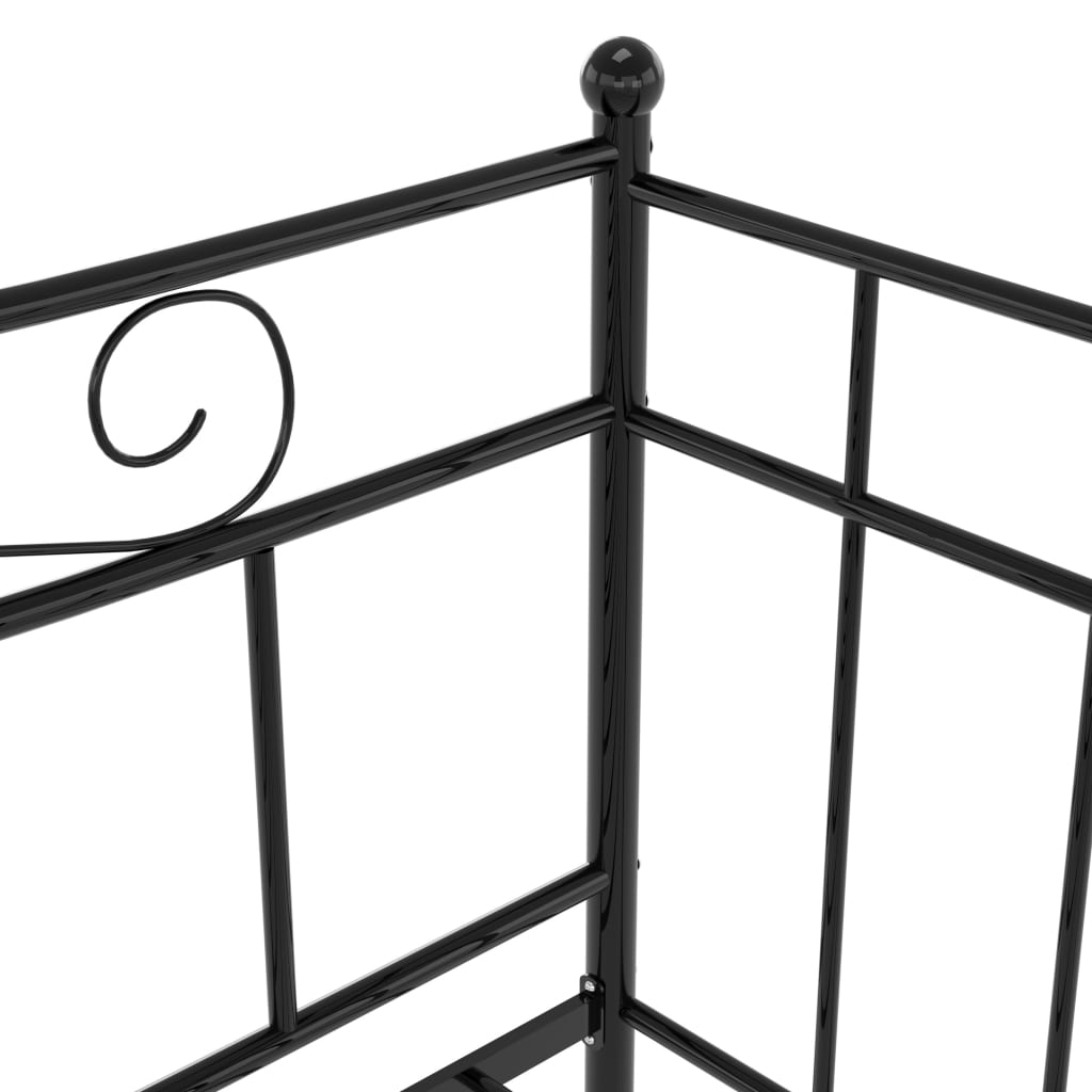 Pull-out Sofa Bed Frame without Mattress Black Metal 90x200 cm