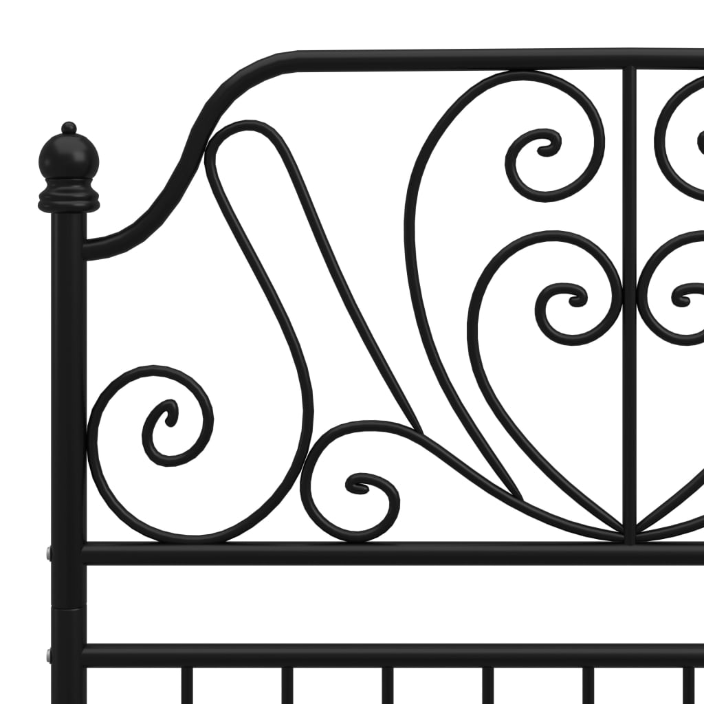 Bed Frame without Mattress Black Metal 90x200 cm