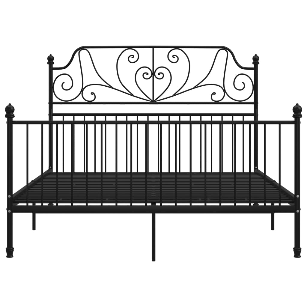 Bed Frame without Mattress Black Metal 140x200 cm