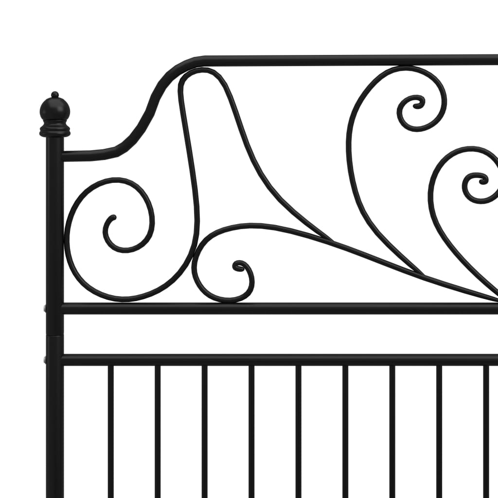 Bed Frame without Mattress Black Metal 140x200 cm