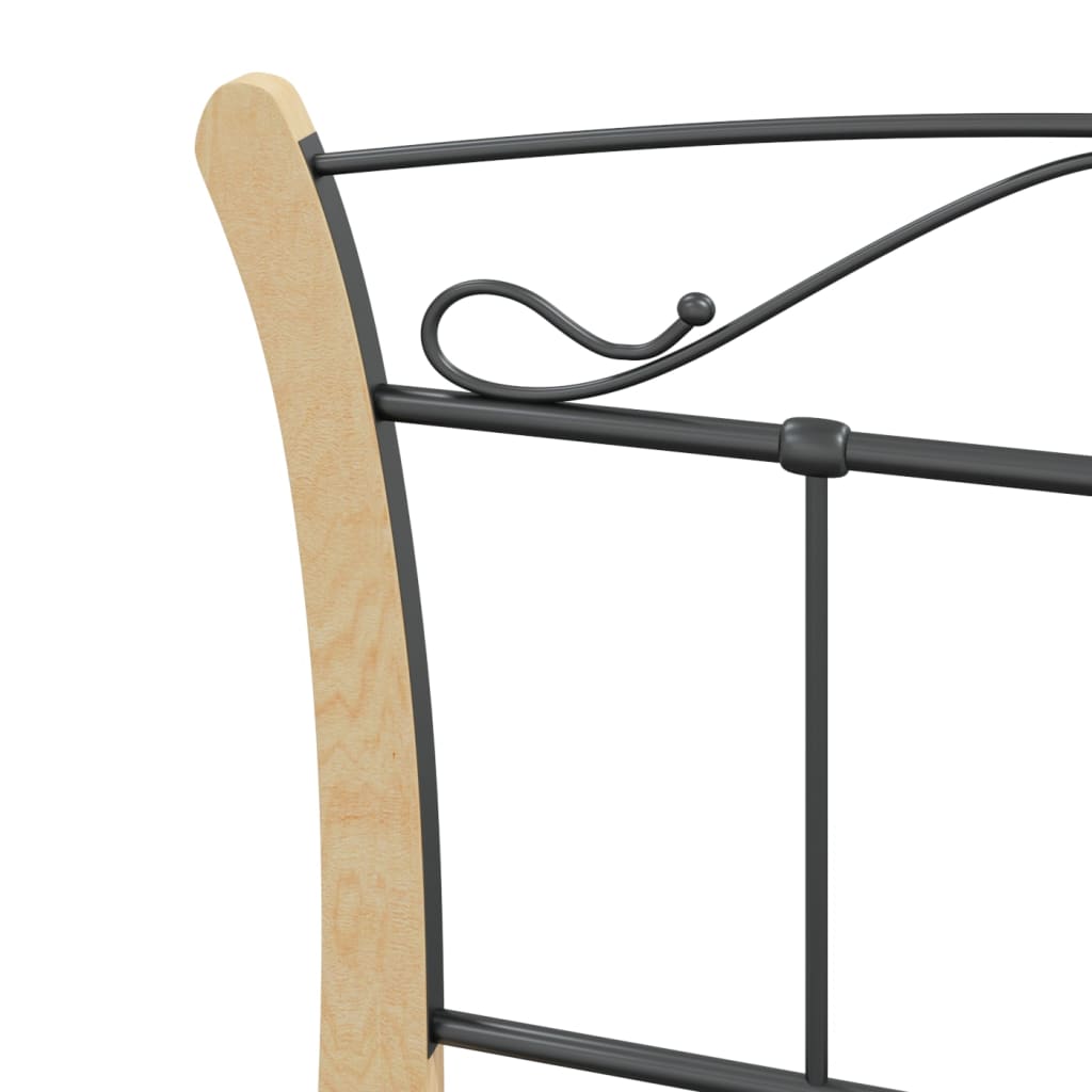 Bed Frame without Mattress Black Metal 100x200 cm