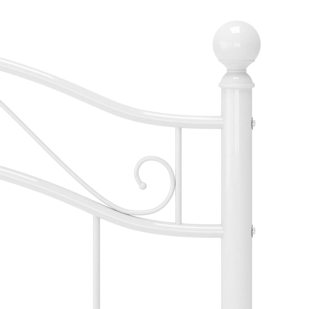 Bed Frame without Mattress White Metal 90x200 cm