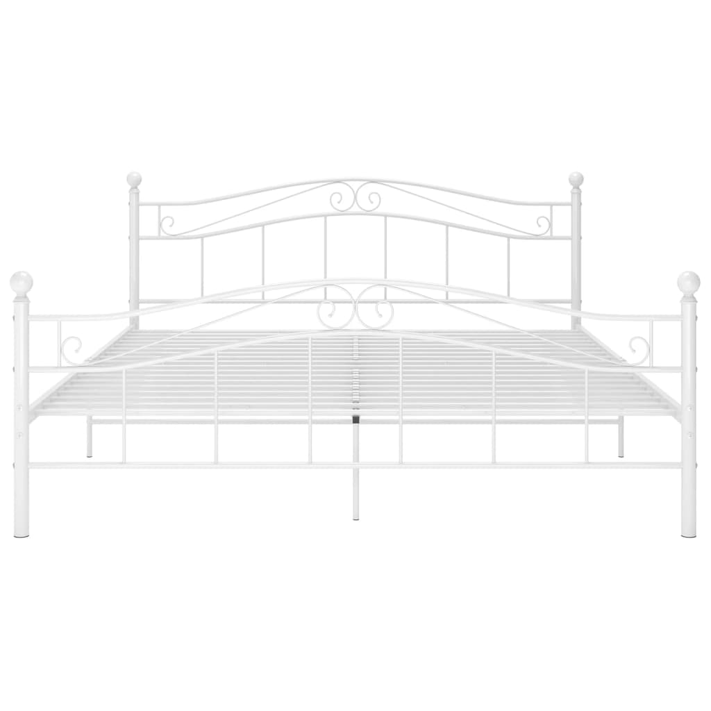 Bed Frame without Mattress White Metal 160x200 cm