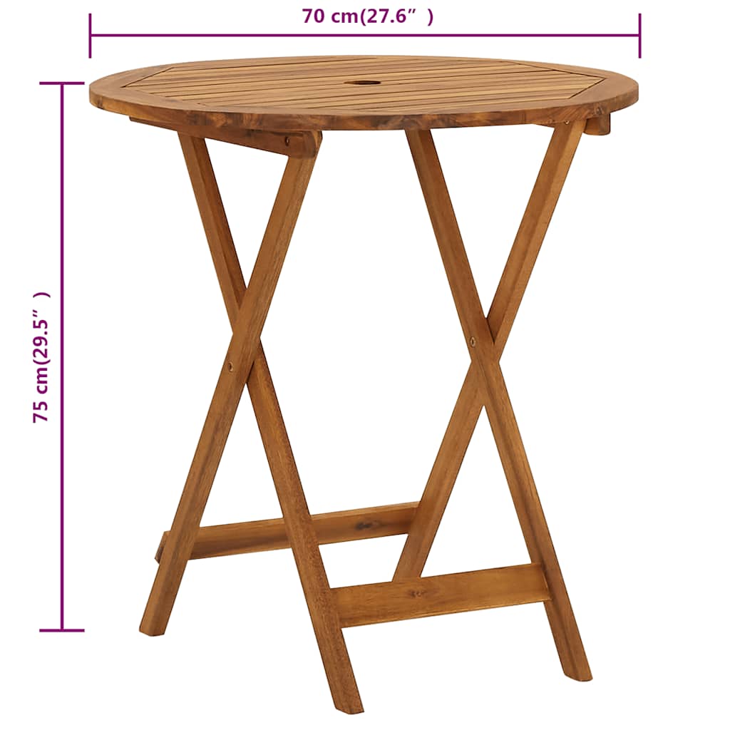 Outdoor Patio Wooden Folding Garden Dining Table Acacia Wood Tables Brown