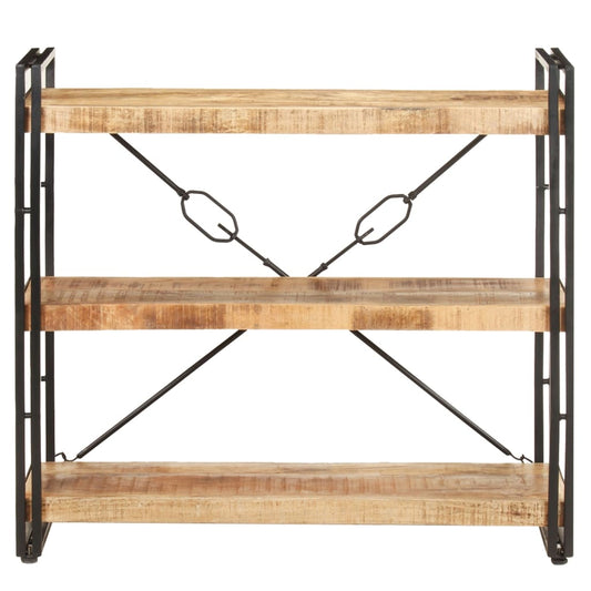 3-Tier Bookcase 90x30x80 cm Solid Mango Wood