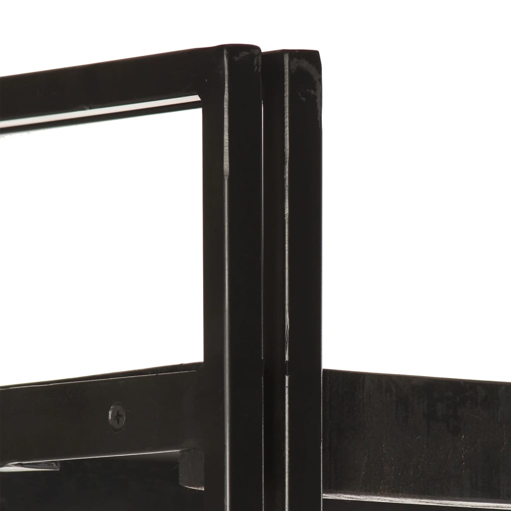 3-Tier Bookcase Black 40x30x80 cm Solid Mango Wood