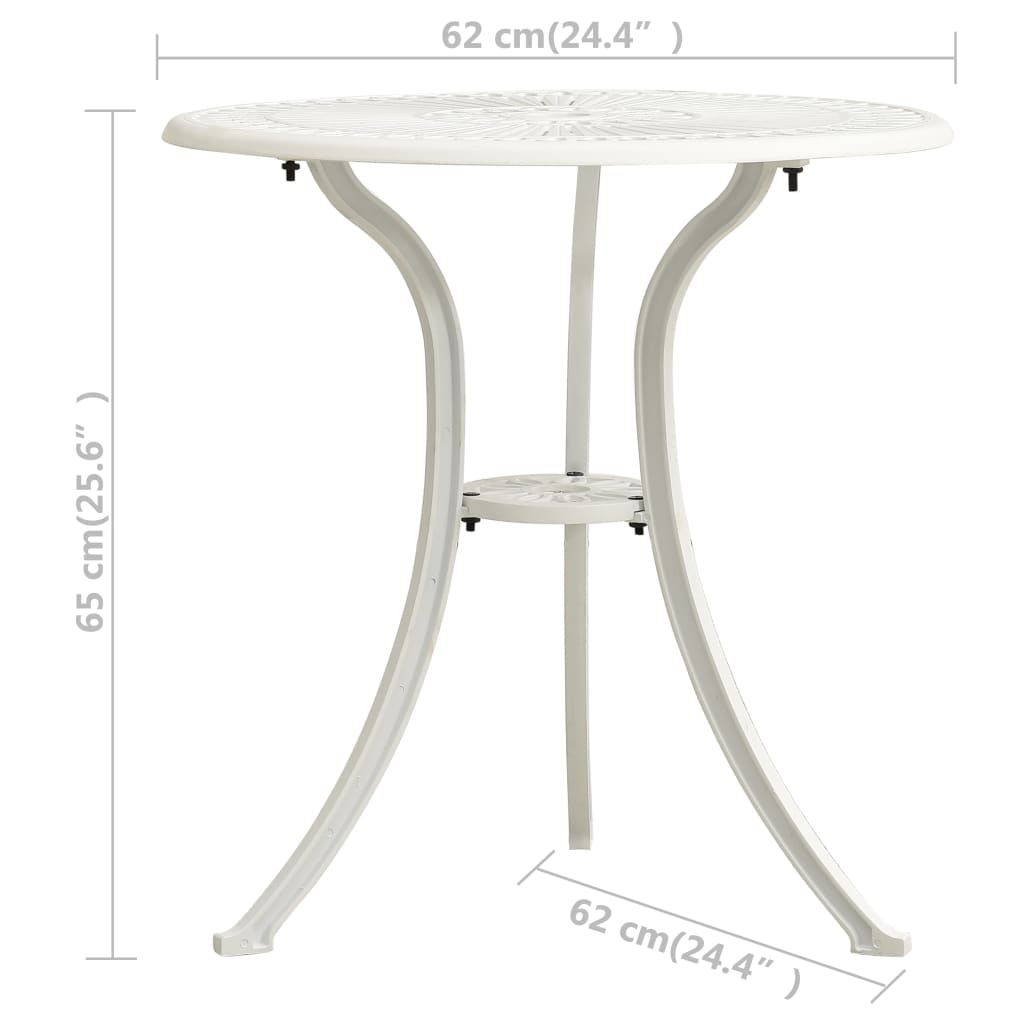 Outdoor Patio Cast Aluminium Round Dining Coffee Garden Table Outside Bistro Tables