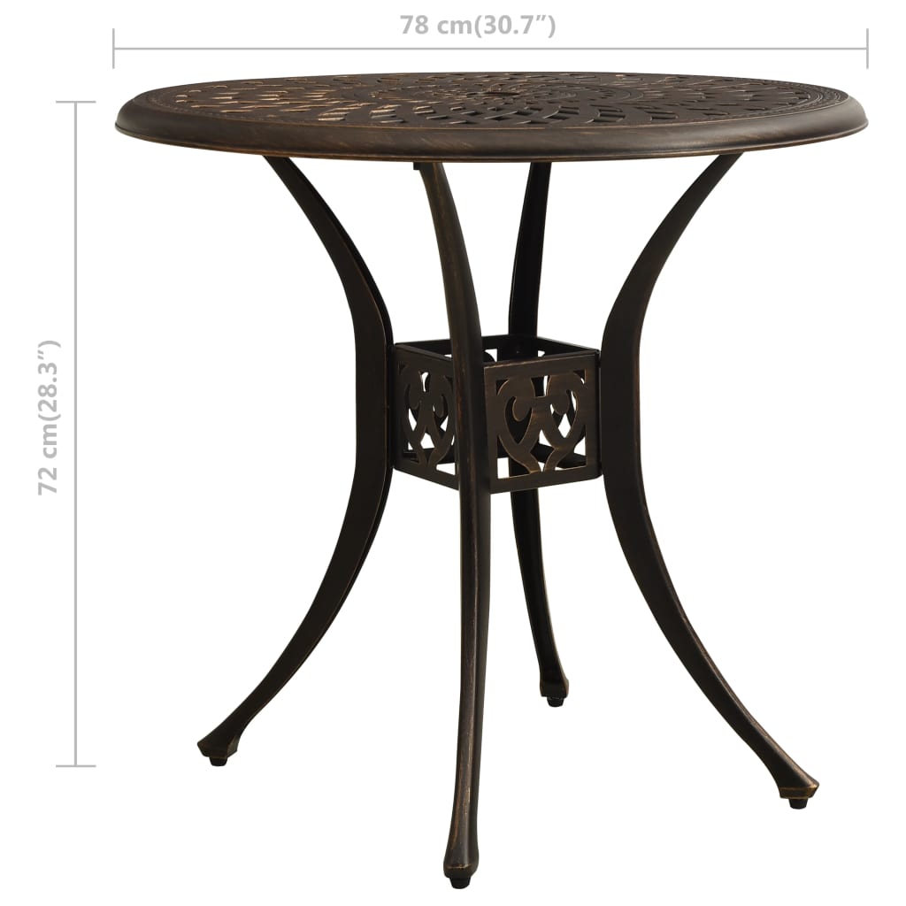 Outdoor Patio Cast Aluminium Round Garden Dining Table Outside Tables
