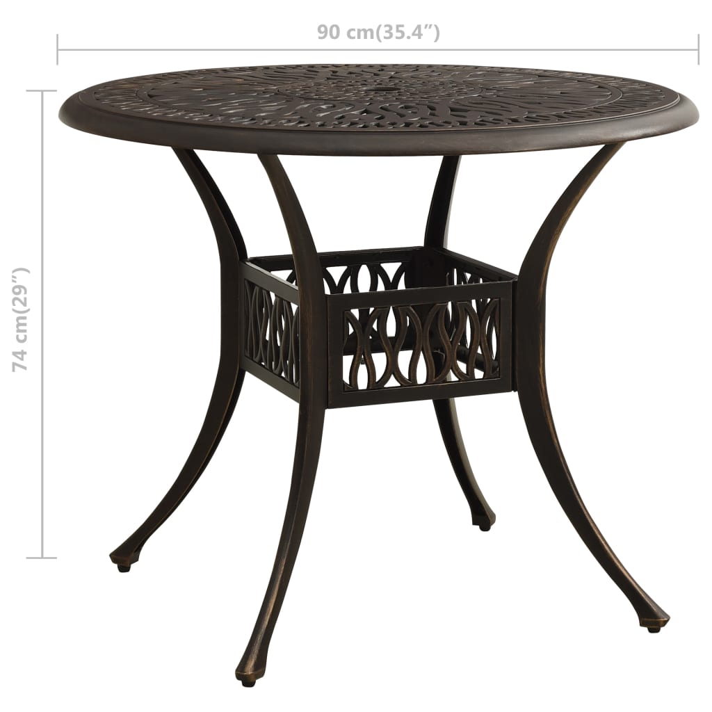 Outdoor Patio Cast Aluminium Round Garden Dining Table Outside Tables Antique
