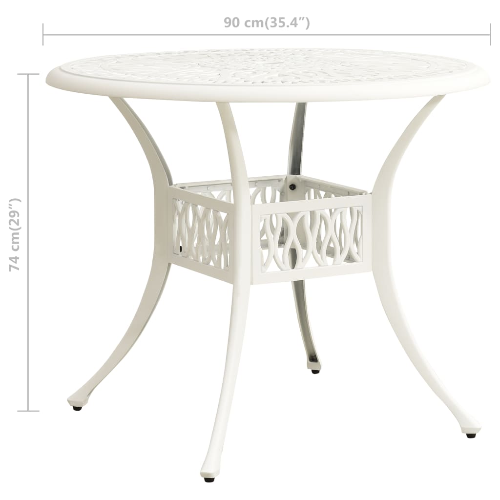 Outdoor Patio Cast Aluminium Round Garden Dining Table Outside Tables Antique