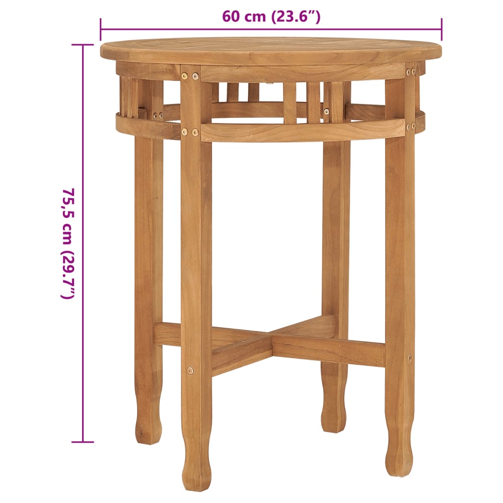 Bistro Table Ø60x75.5 cm Solid Teak Wood