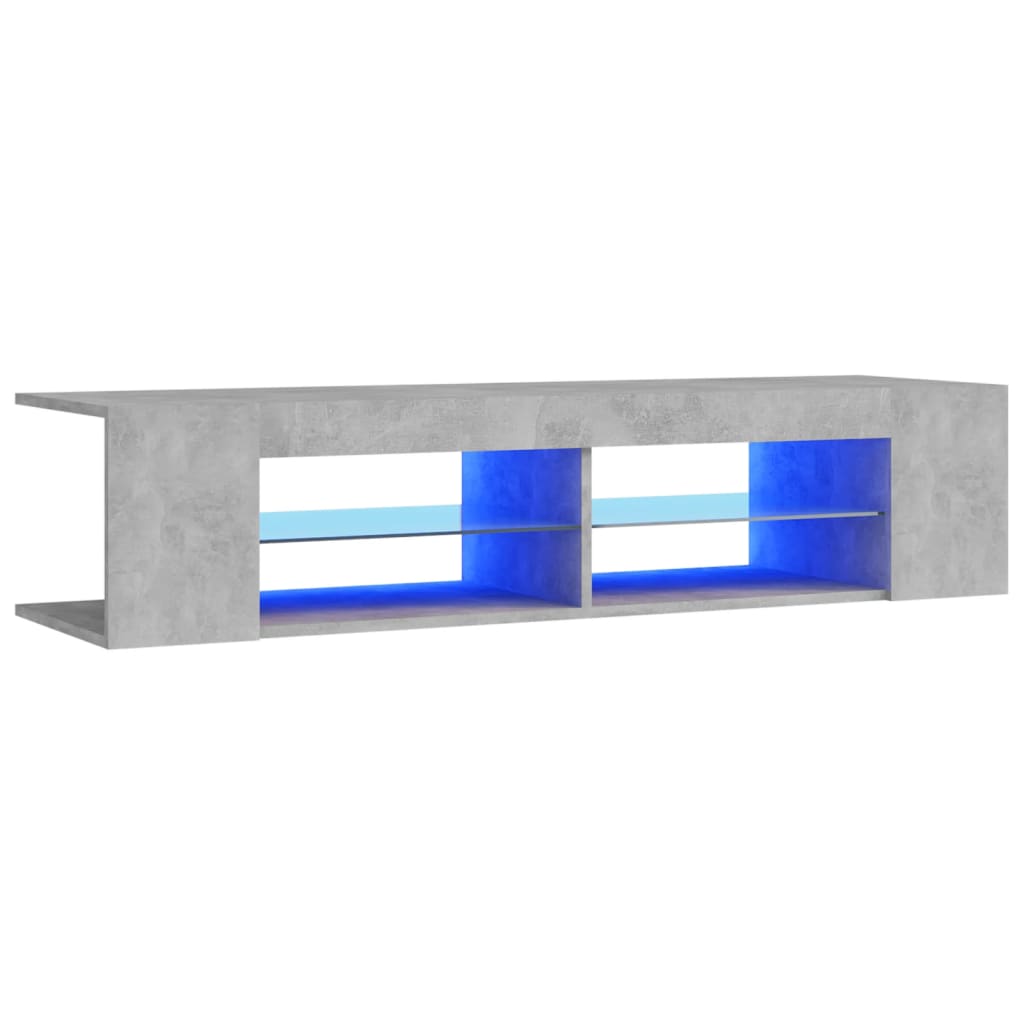 Modern Wooden TV Tele Stand Unit Cabinet With LED Lights & Storage Shelf