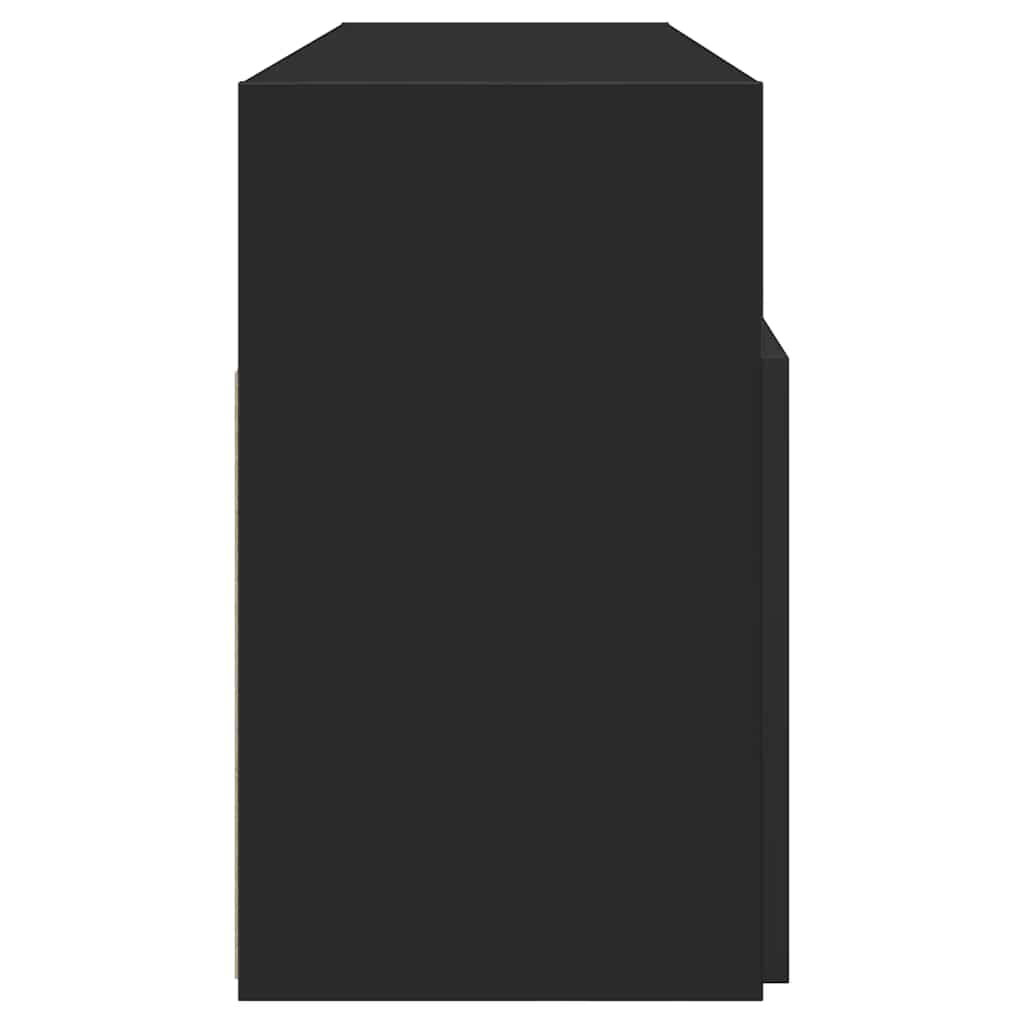 TV Cabinet with LED Lights Black 120x30x50 cm
