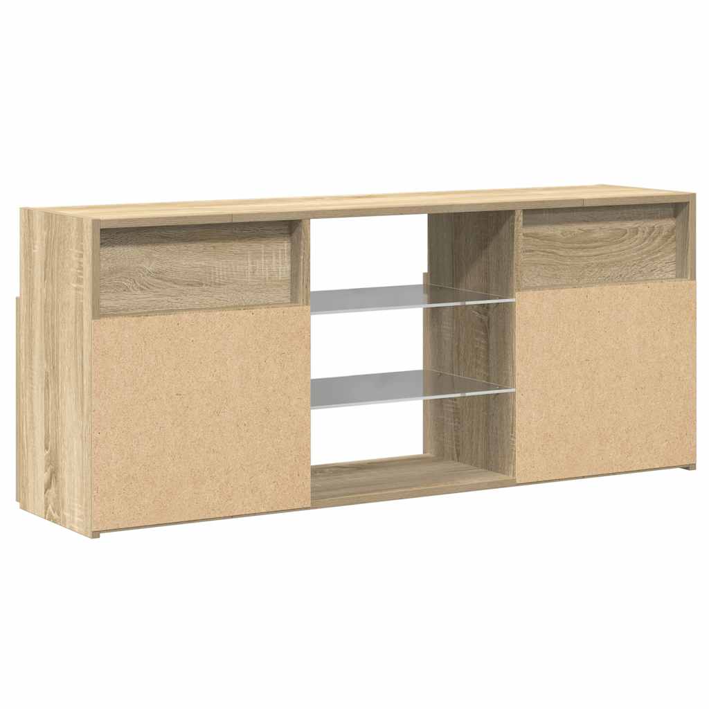 TV Cabinet with LED Lights Sonoma Oak 120x30x50 cm