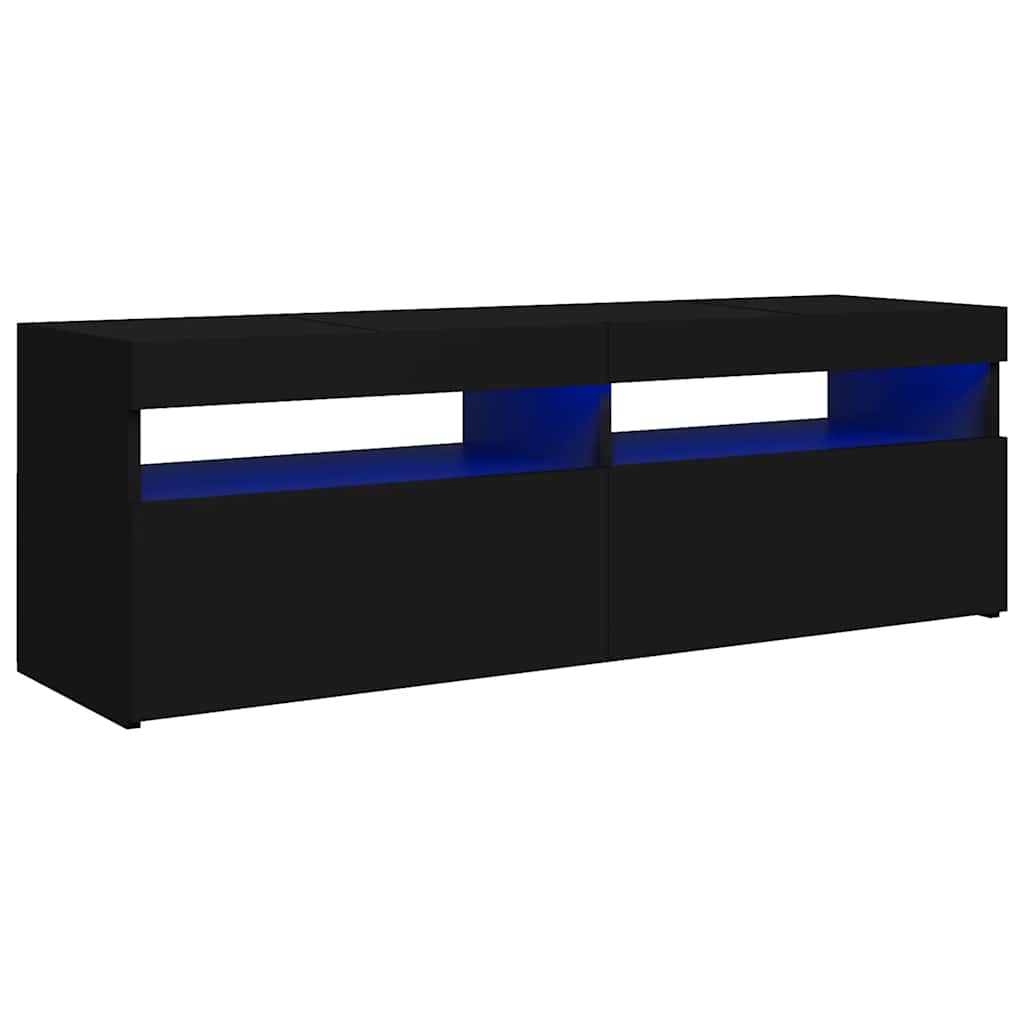 Modern Wooden TV Tele Stand Media Unit Cabinet With Storage & LED Lights Wood