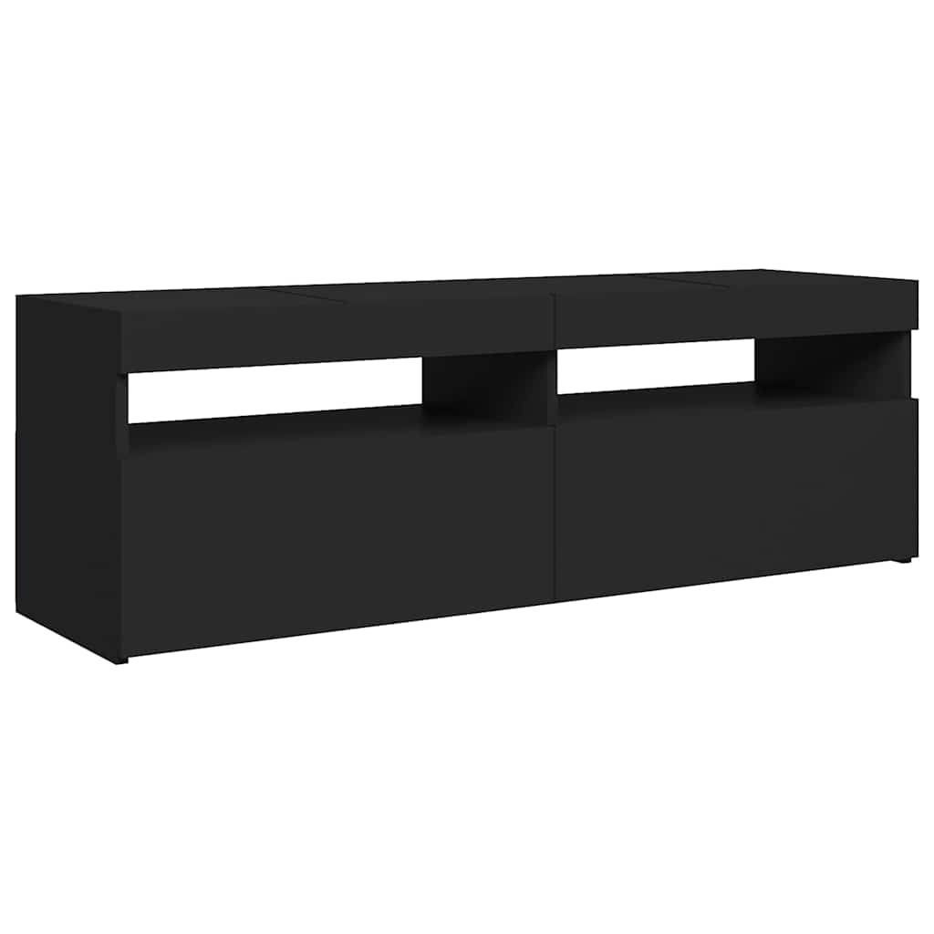 Modern Wooden TV Tele Stand Media Unit Cabinet With Storage & LED Lights Wood