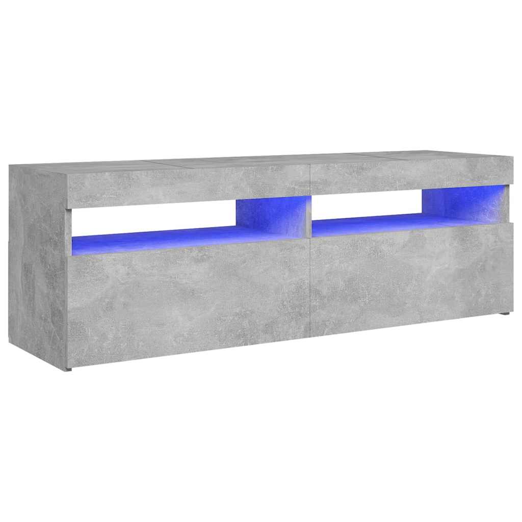 Modern Wooden TV Tele Stand Media Unit Cabinet With Storage & LED Lights Wood