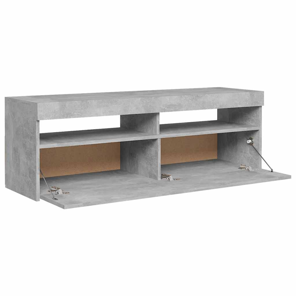 Modern Wooden TV Tele Stand Media Unit Cabinet With Storage & LED Lights Wood