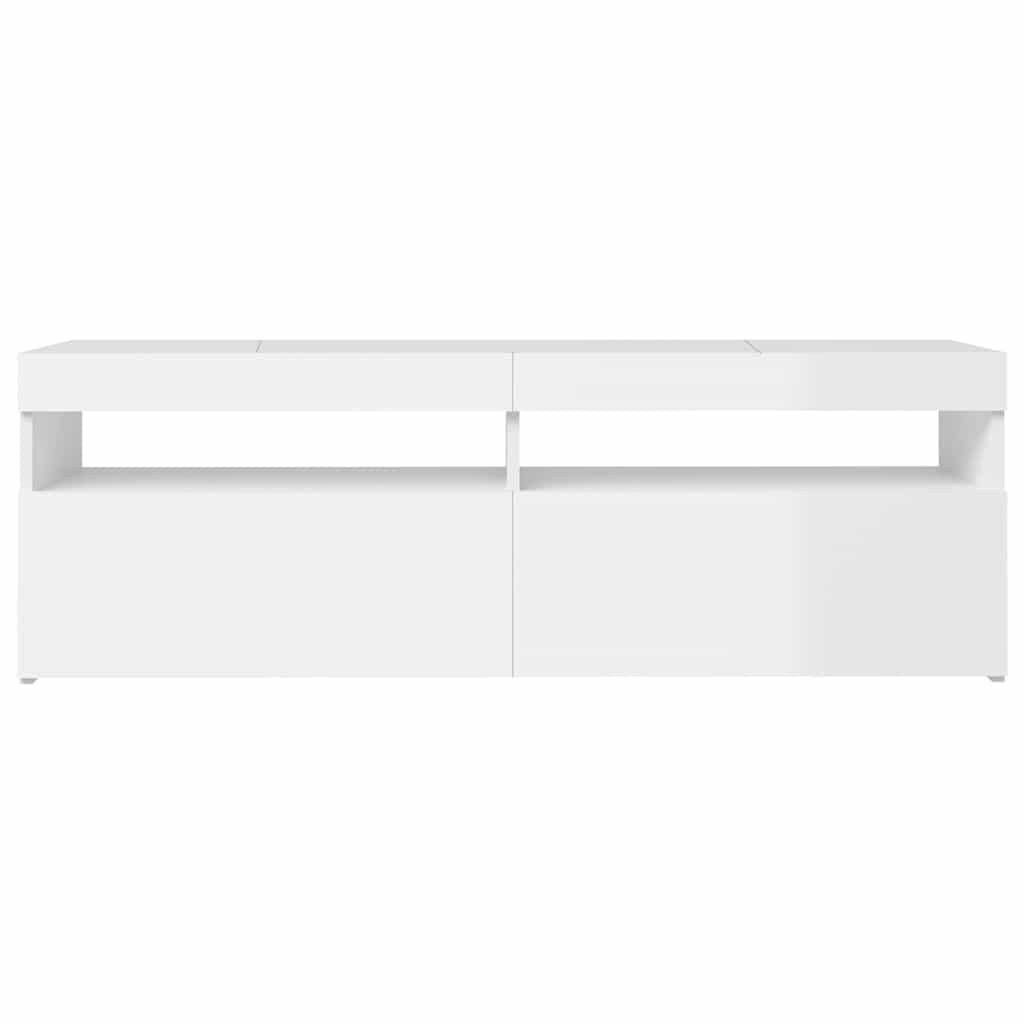 Modern Wooden TV Tele Stand Media Unit Cabinet With Storage & LED Lights Wood