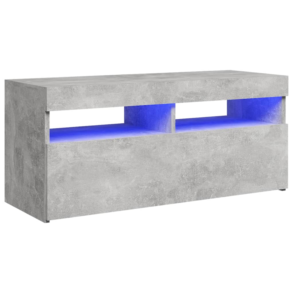 Modern Wooden TV Tele Stand Media Unit Cabinet With Storage & LED Lights Wood