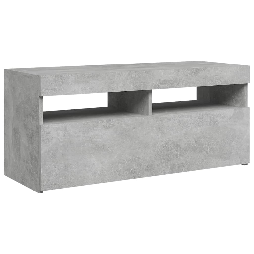 Modern Wooden TV Tele Stand Media Unit Cabinet With Storage & LED Lights Wood