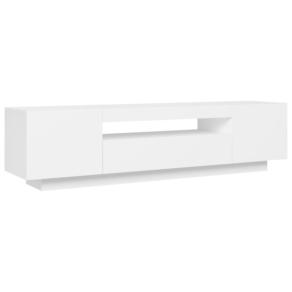 Modern Wooden 63 Inch TV Tele Stand Unit Cabinet With LED Lights & Storage