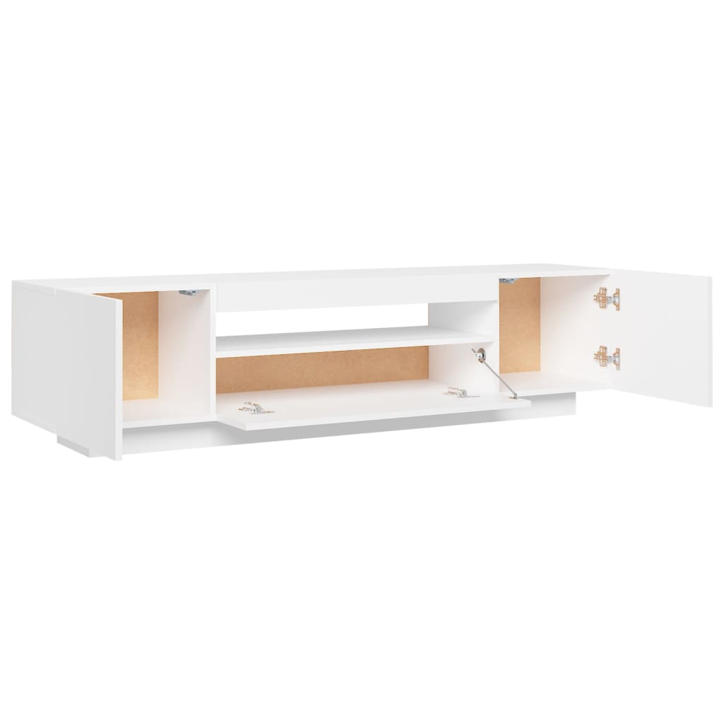 Modern Wooden 63 Inch TV Tele Stand Unit Cabinet With LED Lights & Storage