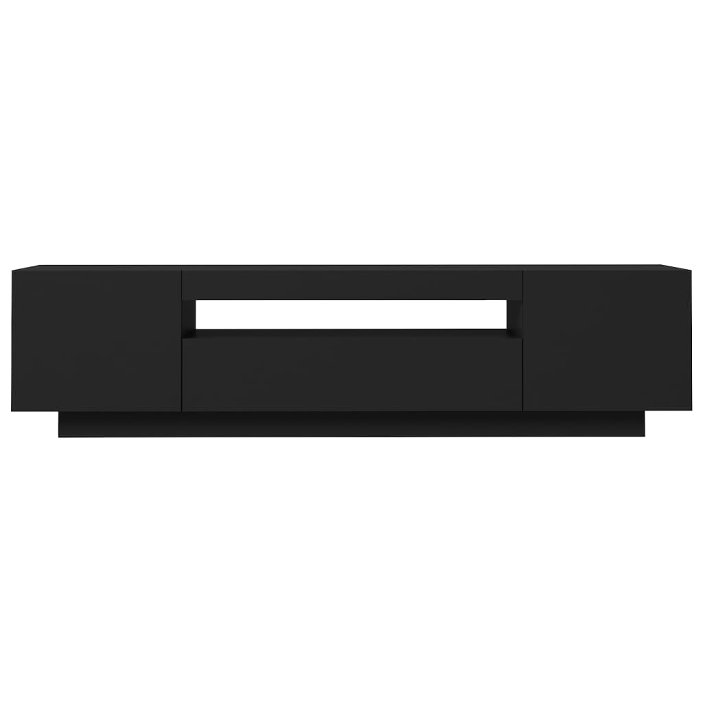 TV Cabinet with LED Lights Black 160x35x40 cm
