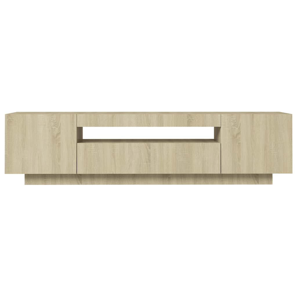 Modern Wooden 63 Inch TV Tele Stand Unit Cabinet With LED Lights & Storage