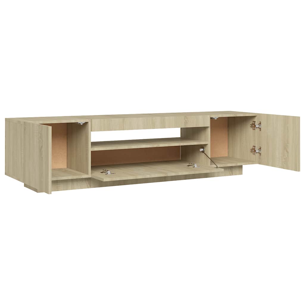 Modern Wooden 63 Inch TV Tele Stand Unit Cabinet With LED Lights & Storage