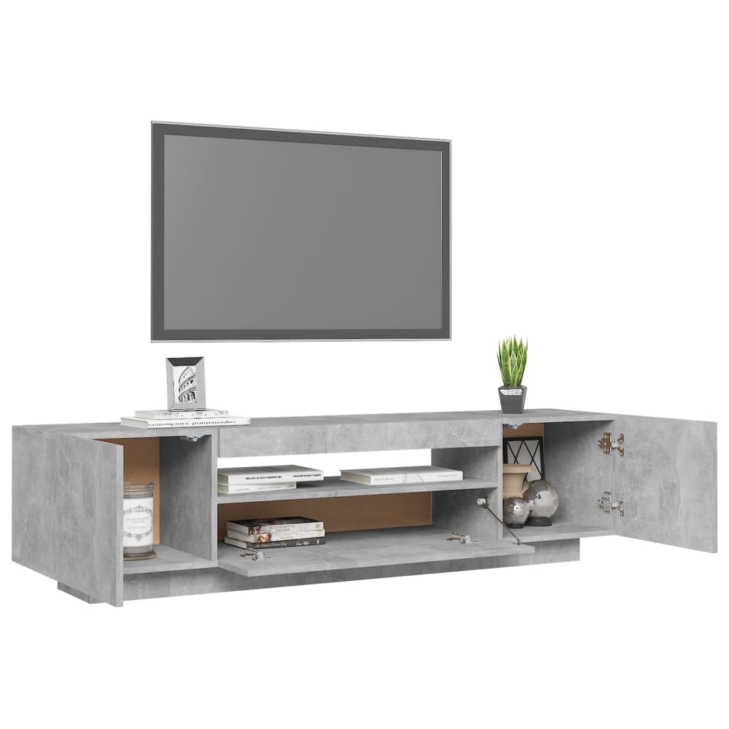 Modern Wooden 63 Inch TV Tele Stand Unit Cabinet With LED Lights & Storage