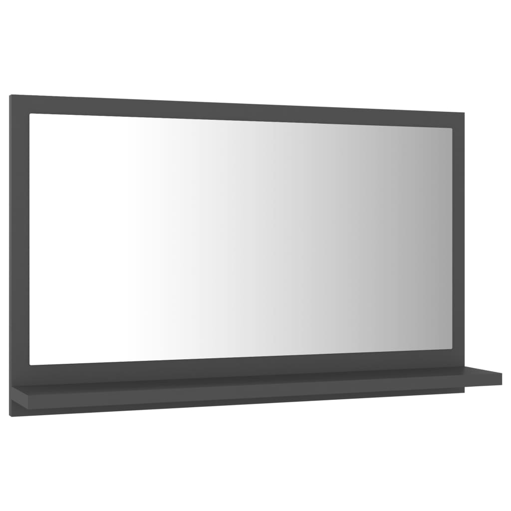 Bathroom Mirror Grey 60x10.5x37 cm Engineered Wood