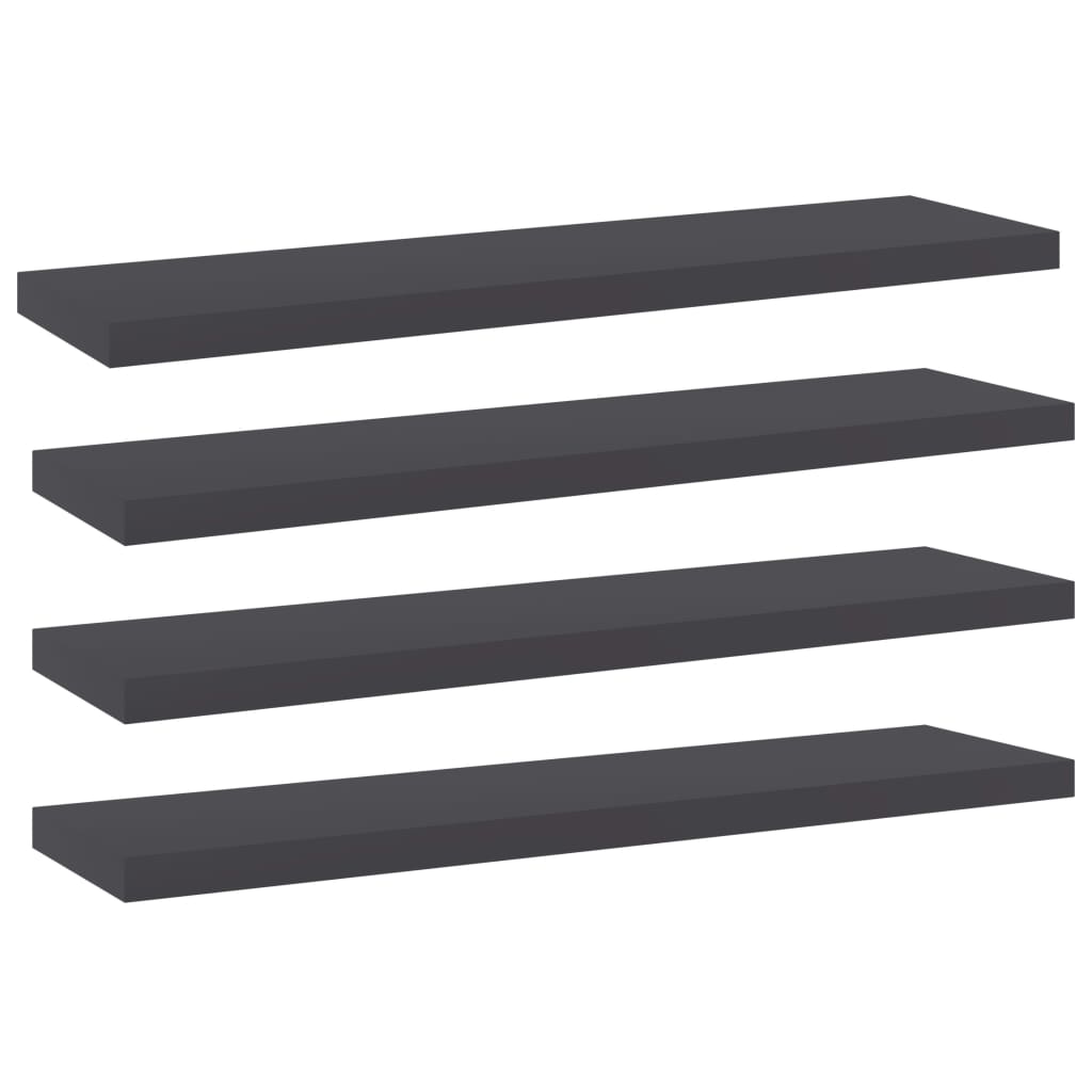 Bookshelf Boards 4 pcs Grey 40x10x1.5 cm Engineered Wood