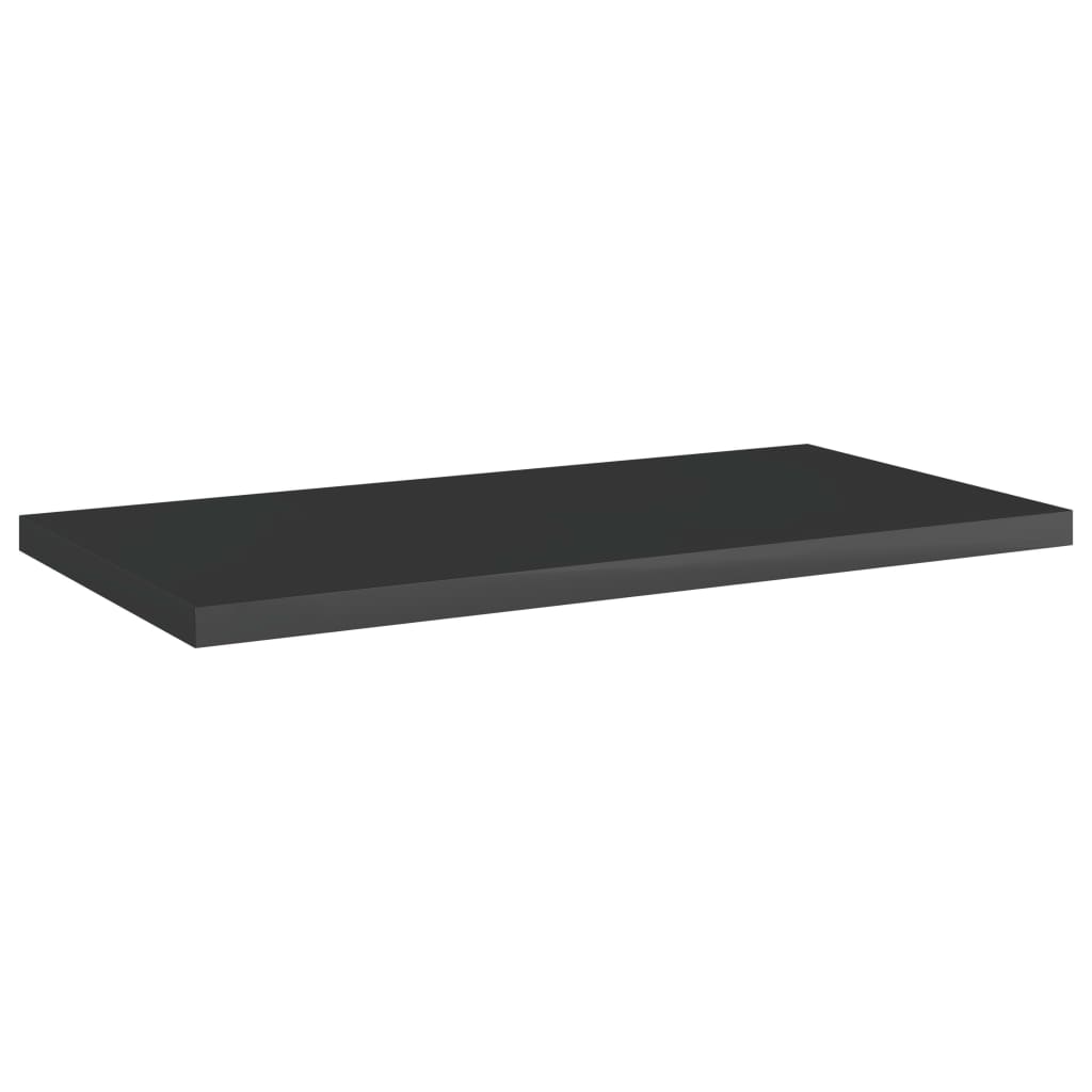 Bookshelf Boards 8 pcs High Gloss Black 40x20x1.5 cm Engineered Wood
