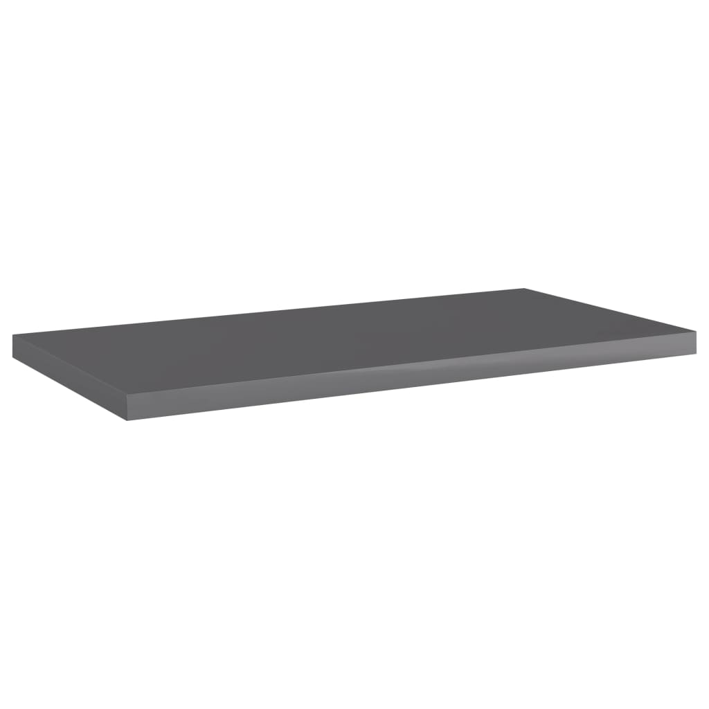 Bookshelf Boards 8 pcs High Gloss Grey 40x20x1.5 cm Engineered Wood
