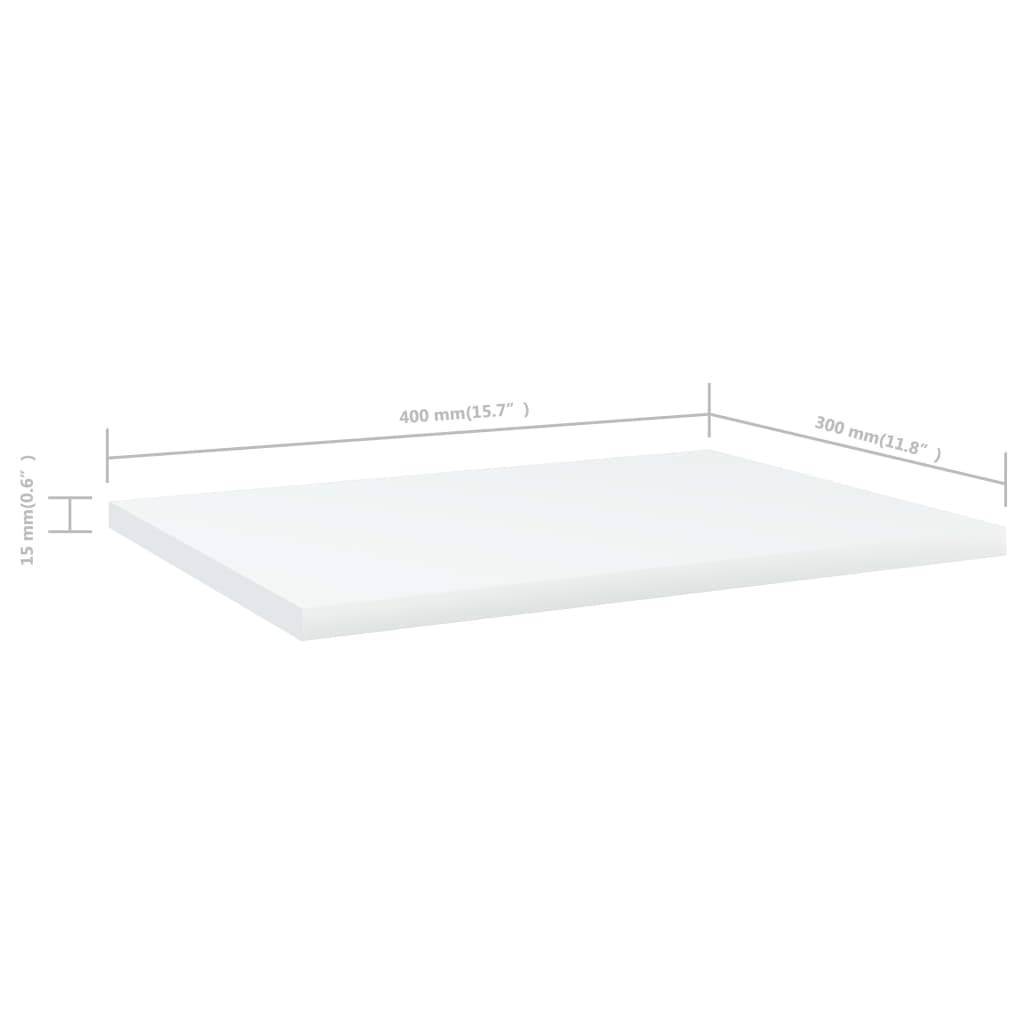 Bookshelf Boards 4 pcs White 40x30x1.5 cm Engineered Wood