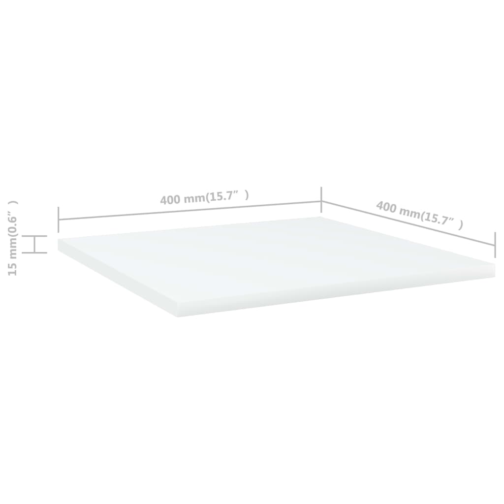 Bookshelf Boards 8 pcs White 40x40x1.5 cm Engineered Wood