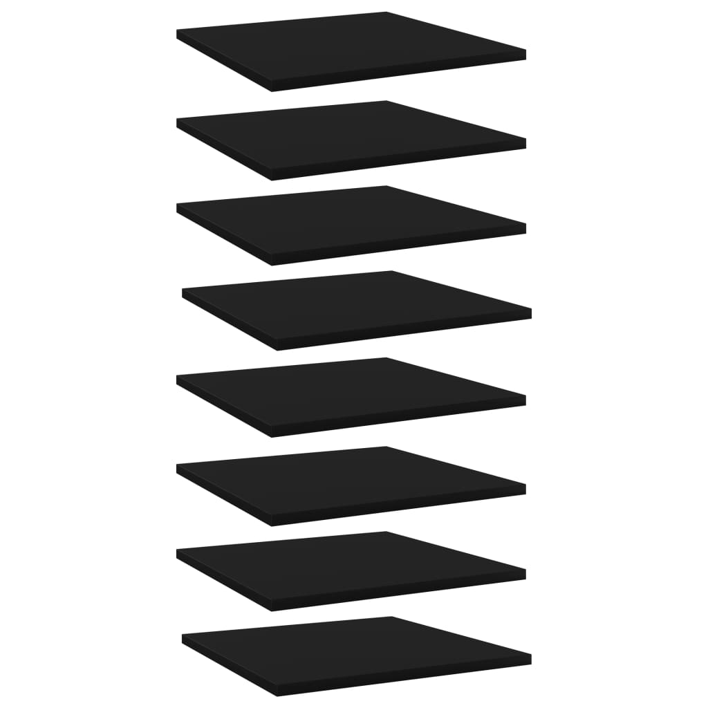 Bookshelf Boards 8 pcs Black 40x40x1.5 cm Engineered Wood
