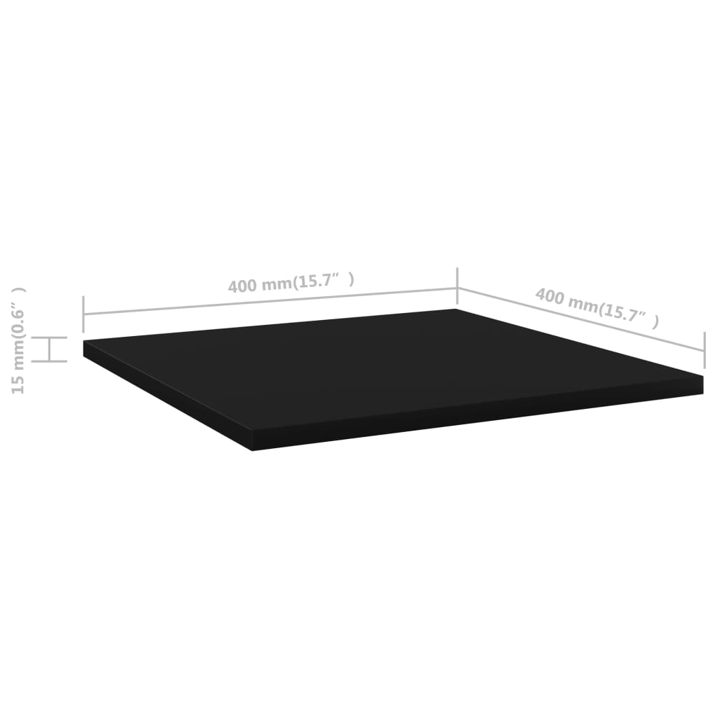 Bookshelf Boards 8 pcs Black 40x40x1.5 cm Engineered Wood