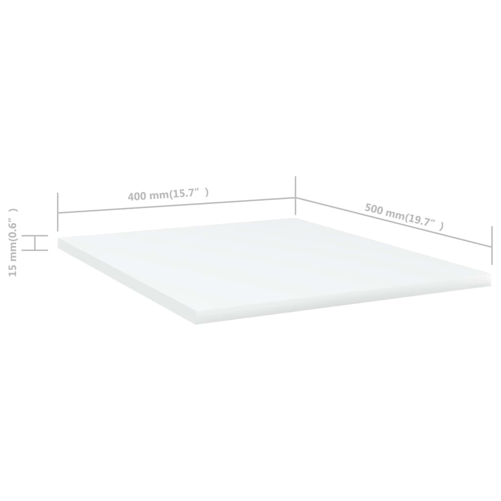 Bookshelf Boards 8 pcs White 40x50x1.5 cm Engineered Wood