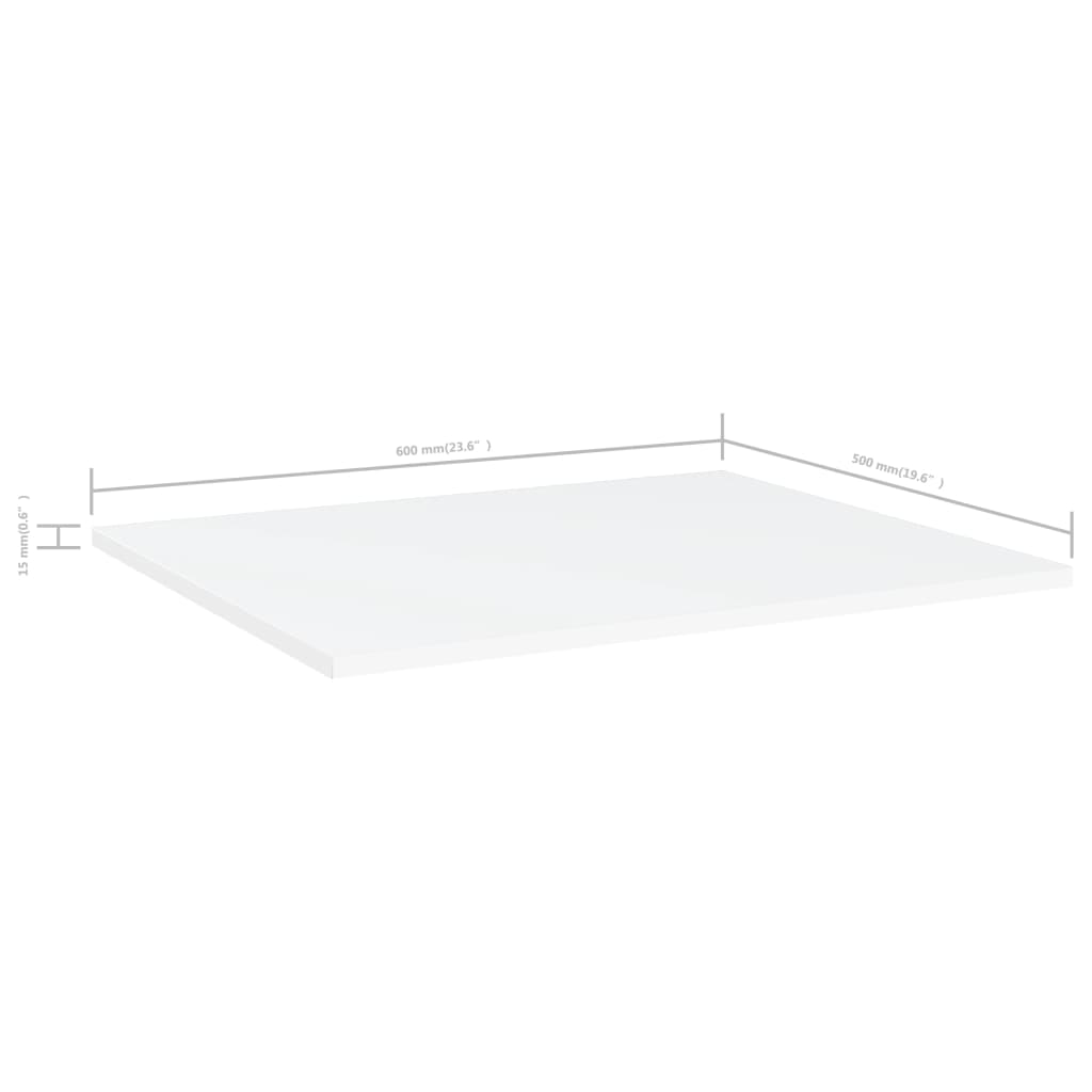 Bookshelf Boards 8 pcs White 60x50x1.5 cm Engineered Wood