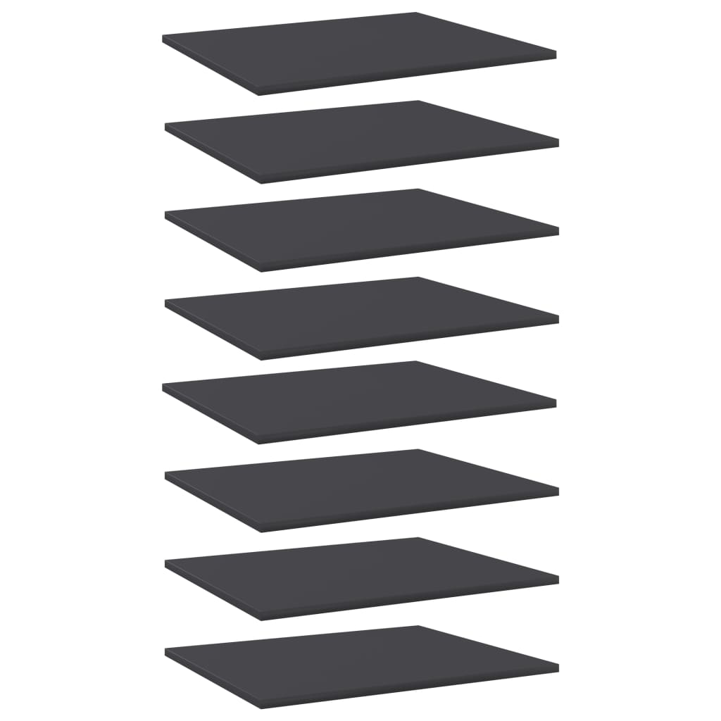 Bookshelf Boards 8 pcs Grey 60x50x1.5 cm Engineered Wood