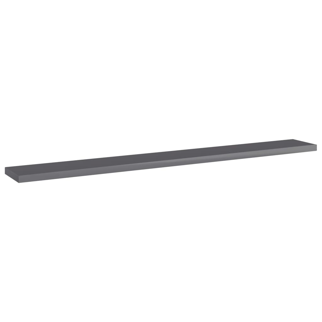 Bookshelf Boards 8 pcs High Gloss Grey 80x10x1.5 cm Engineered Wood