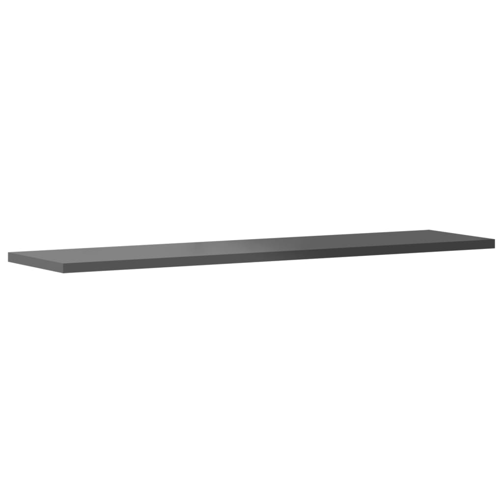 Bookshelf Boards 8 pcs High Gloss Grey 80x20x1.5 cm Engineered Wood