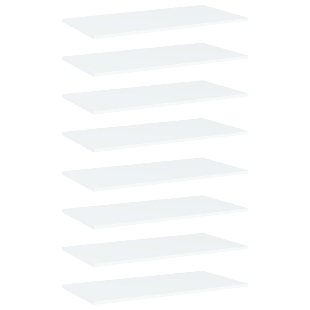 Bookshelf Boards 8 pcs White 80x40x1.5 cm Engineered Wood