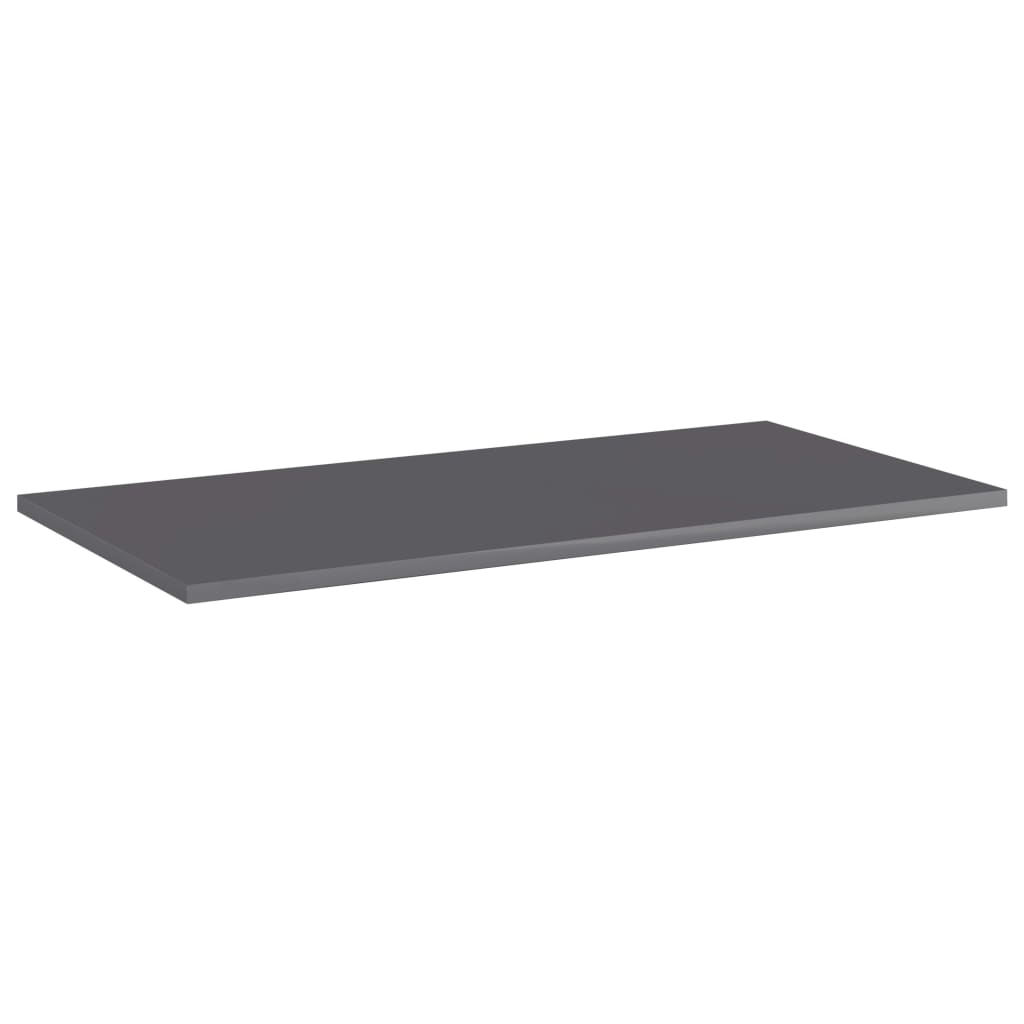 Bookshelf Boards 8 pcs High Gloss Grey 80x40x1.5 cm Engineered Wood