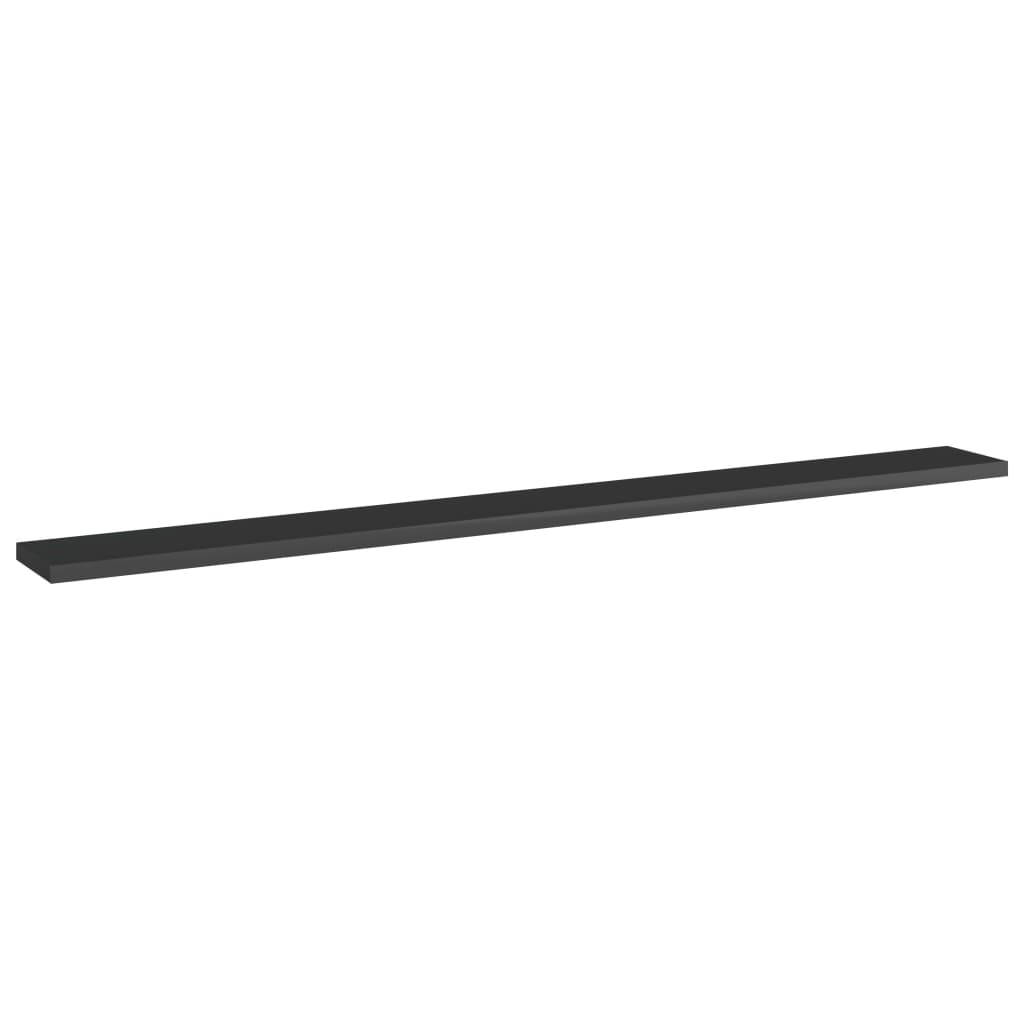 Bookshelf Boards 8 pcs High Gloss Black 100x10x1.5 cm Engineered Wood
