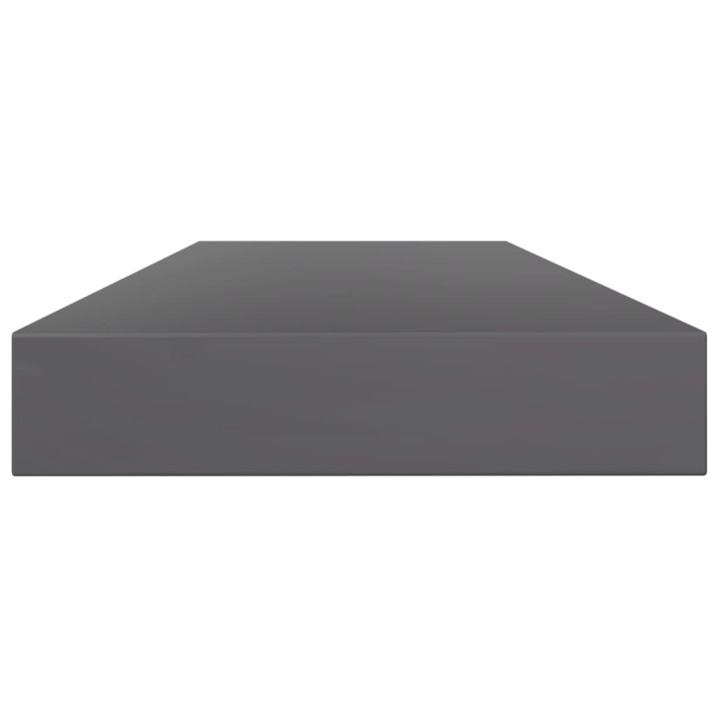 Bookshelf Boards 4 pcs High Gloss Grey 100x10x1.5 cm Engineered Wood