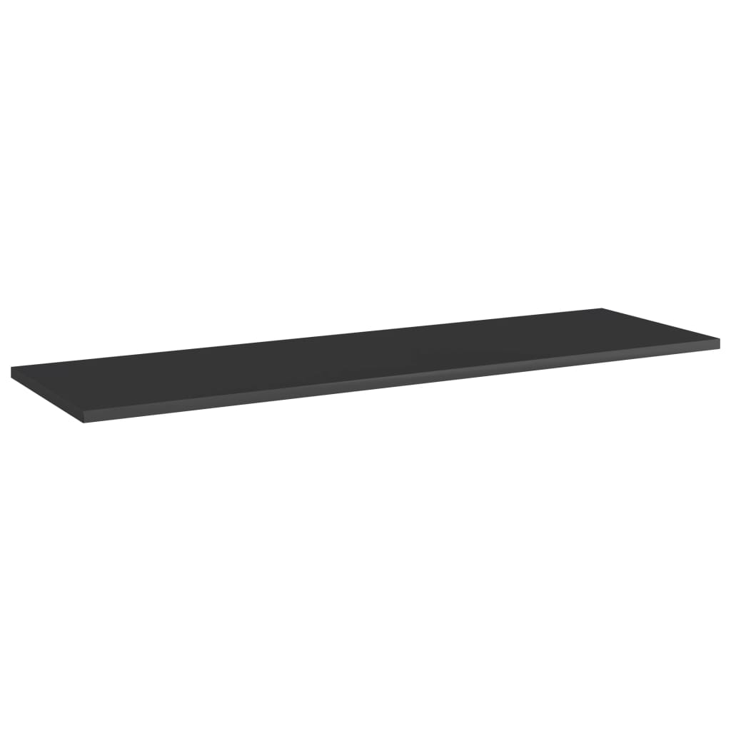 Bookshelf Boards 8 pcs High Gloss Black 100x30x1.5 cm Engineered Wood